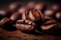 Close-up macro coffee beans background