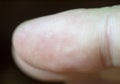 Close up macro detail of a finger tip and its print Royalty Free Stock Photo