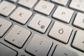 Close-up at German alphabet keypad on metal keyboard.