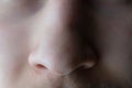 close up macro of a human nose, body parts Royalty Free Stock Photo