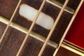 close up of accoustic guitar strings Royalty Free Stock Photo