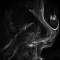 A close up macro photo of incense smoke in black and white to create a moody glow overlay with a square crop