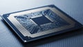 A close-up macro photograph of a computer\'s central processing unit (CPU). Royalty Free Stock Photo