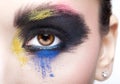 Female eye with unusual artistic painting makeup Royalty Free Stock Photo