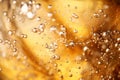 Close up macro shot of bubbles in a glass of champagne sparkling wine Royalty Free Stock Photo
