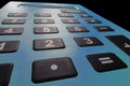 Close up macro shot of calculator. Savings calculator. Finance calculator. Economy and home concept. Credit card calculator. Royalty Free Stock Photo