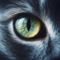 close up macro shot of a cat green eye. ai generative Royalty Free Stock Photo