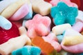 Close-up macro shot of colorful candy sweets