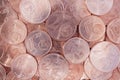 Close up macro shot of 1 and 2 euro cent coins