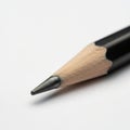 Sharp Black Pencil Tip on White Background Royalty Free Stock Photo