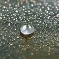 A close-up of a macro shot of a raindrop on a leaf3, Generative AI