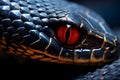 a close-up macro shot snake eyes, Generated AI