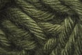 Close-up macro shots a green wool thread on the wool thread ball Royalty Free Stock Photo