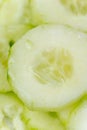 Close up macro sliced cucumbers salad