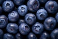 Close up macro texture blueberry berries. Fresh ripe blueberries background. Healthy and vegetarian food concept. Generative AI