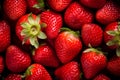 Close up macro texture strawberry berries. Fresh ripe strawberries background. Healthy and vegetarian food concept. Generative AI Royalty Free Stock Photo