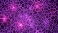 Macro View of Purple Cellular Structure with Glowing Pink Spheres image photo Royalty Free Stock Photo