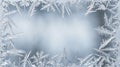 Close Up Macro View of Frost Crystals Forming Delicate Ice Patterns on Cold Winter Surface with Soft Blurred Background Texture Royalty Free Stock Photo