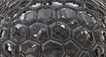 Close-up Macro View of a Metallic Hexagonal Geometric Pattern Texture honeycomb Royalty Free Stock Photo
