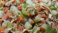 close up macro view of mixed vegetables for background use