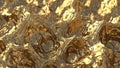 Close-up macro view of molten gold surface with intricate rippling textures Royalty Free Stock Photo
