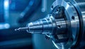 Precision Machining: CNC Lathe Chuck and Drill Bit Royalty Free Stock Photo