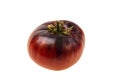 Close up macro view of ripe red tomato isolated on white background. Royalty Free Stock Photo