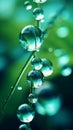 close-up or macro view of water droplets on a leaf. Royalty Free Stock Photo