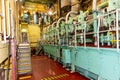 A close-up of the main engine on a large container ship. Royalty Free Stock Photo