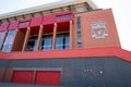 Close up of the main stand Anfield Liverpool May 2020