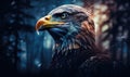 Close Up of Majestic Bird of Prey in Serene Forest