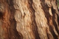 Close up majestic tree trunk old bark in forest textured brown wood pine oak plant macro wooden background timber lumber Royalty Free Stock Photo