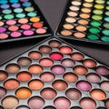 Close-up of colorful eyeshadow palettes Royalty Free Stock Photo