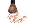 Close-up of makeup brush with bronzer Royalty Free Stock Photo