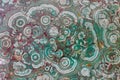 Close up of malachite stone pattern