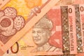Close up Malaysia Ringgit currency note MYR Royalty Free Stock Photo