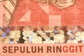 Close up Malaysia Ringgit currency note MYR Royalty Free Stock Photo