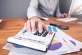 Close up of male accountant or banker making calculations Royalty Free Stock Photo