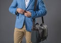 Stylish man going with brief-bag