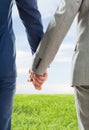 Close up of male gay couple holding hands Royalty Free Stock Photo