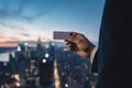 Close up male hand unrecognizable man businessman in formal suit employer unknown entrepreneur lawyer arm holding empty