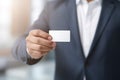 Close up male hand unrecognizable man businessman in formal suit employer unknown entrepreneur lawyer arm holding empty