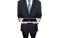 Close up on male hands holding digital tablet Royalty Free Stock Photo