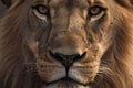 Close up of a male lion looking at camera, ai-generated artwork