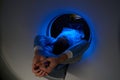 Young man during diadnostic in MRI scanner Royalty Free Stock Photo