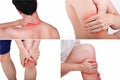 Close up male positions pains set with medicated isolated white