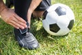 Male Soccer Player Suffering From Ankle Injury