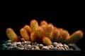 Close up mammillaria elongata cactus in planting pot Royalty Free Stock Photo