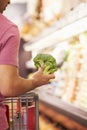 Close Up Of Man Choosing Broccoli In Supermarket Royalty Free Stock Photo