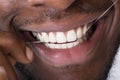 Close-up Of An Man Cleaning His Teeth Royalty Free Stock Photo